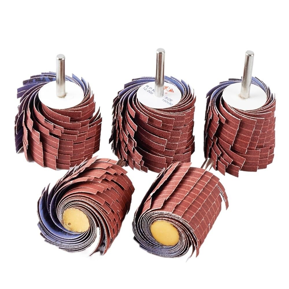 2 szt. akcesoriów do wiertarek, ściernica listkowa o gradacji 80-600, trzpień 6 mm, papier ścierny, narzędzi obrotowych wanglan(5pc,100)