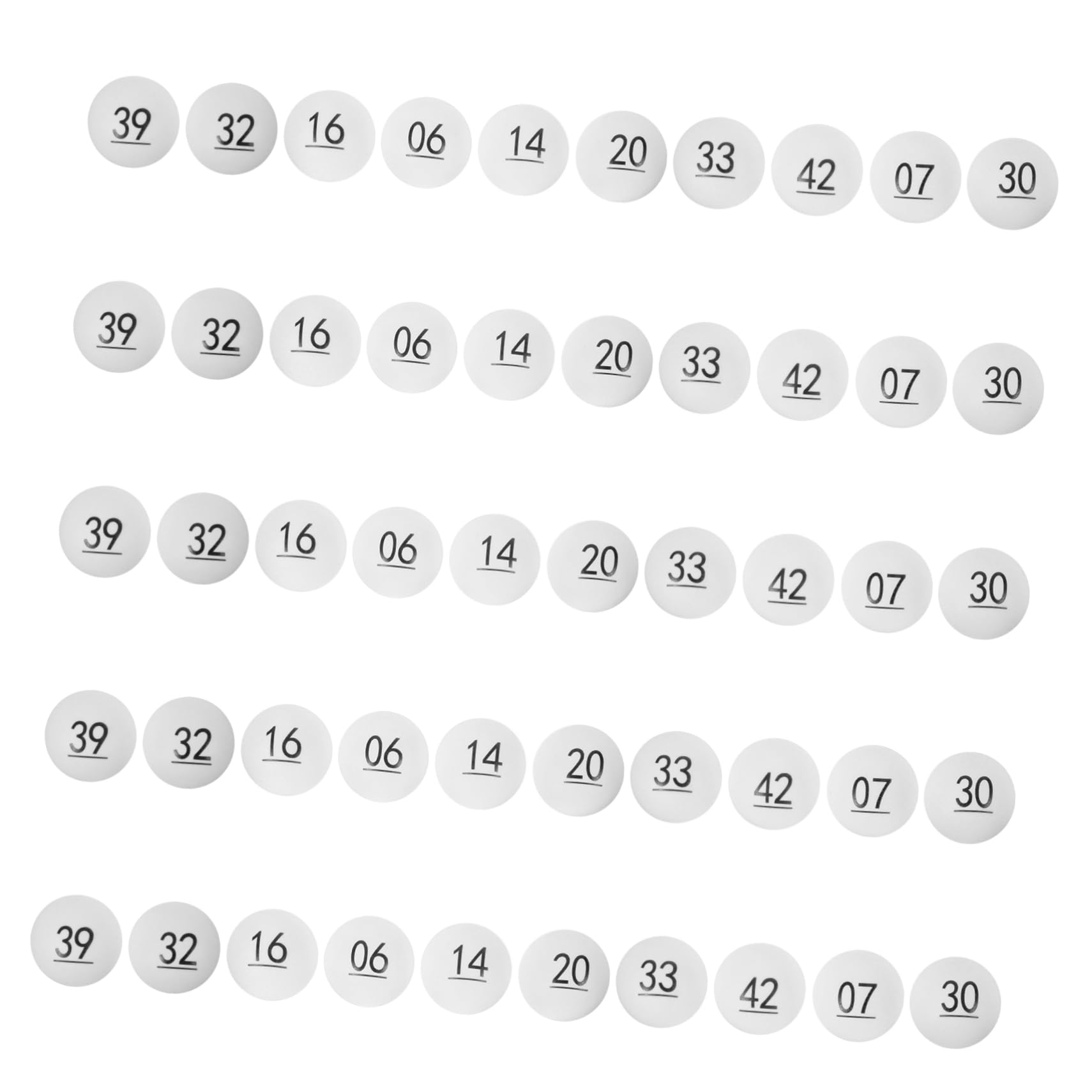 KONTONTY 50pcs Numbered Balls Raffle Game Balls for Pit Bingo Entertainment Party Bingo Raffle