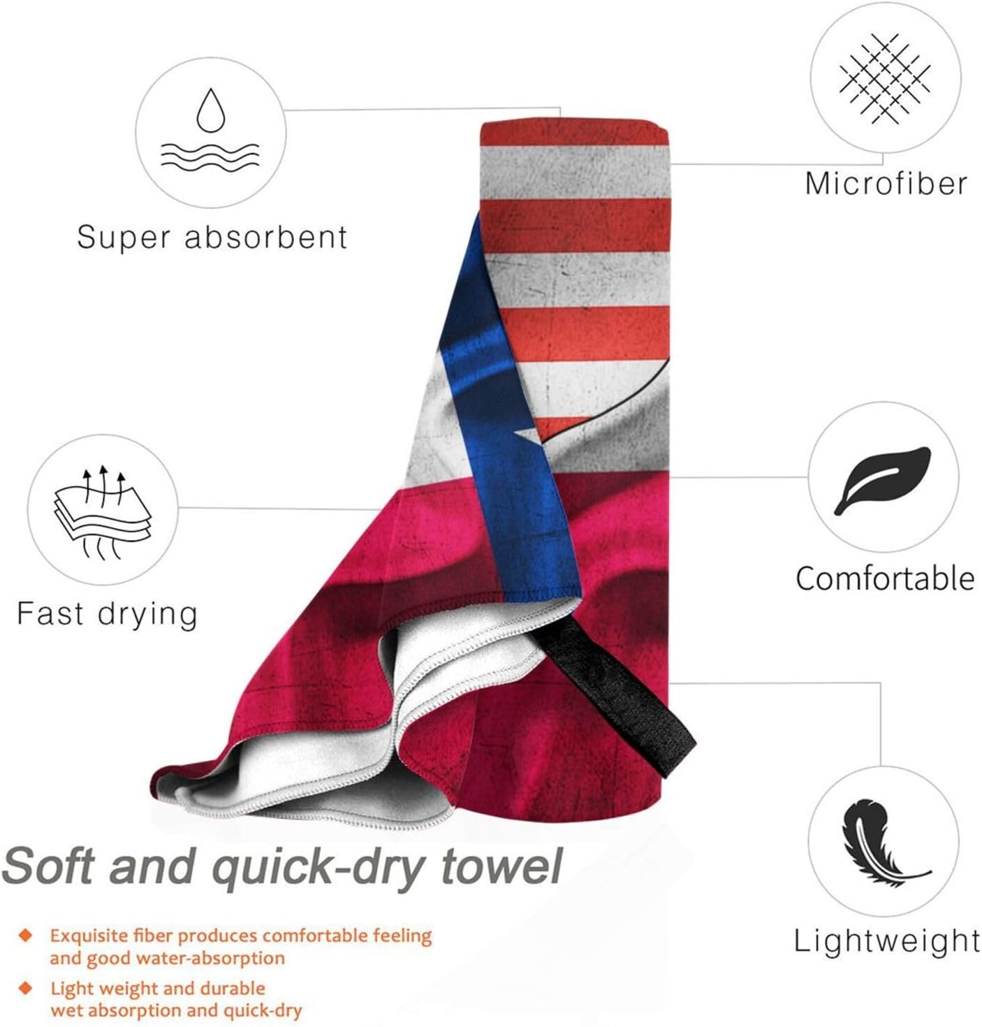 Beach Towel America Flag Texas Flag Bath Towel Oversized for Men Women,Quick Dry Absorbent Towel for Travel Pool Yoga Gym Sport 31.5"X63"
