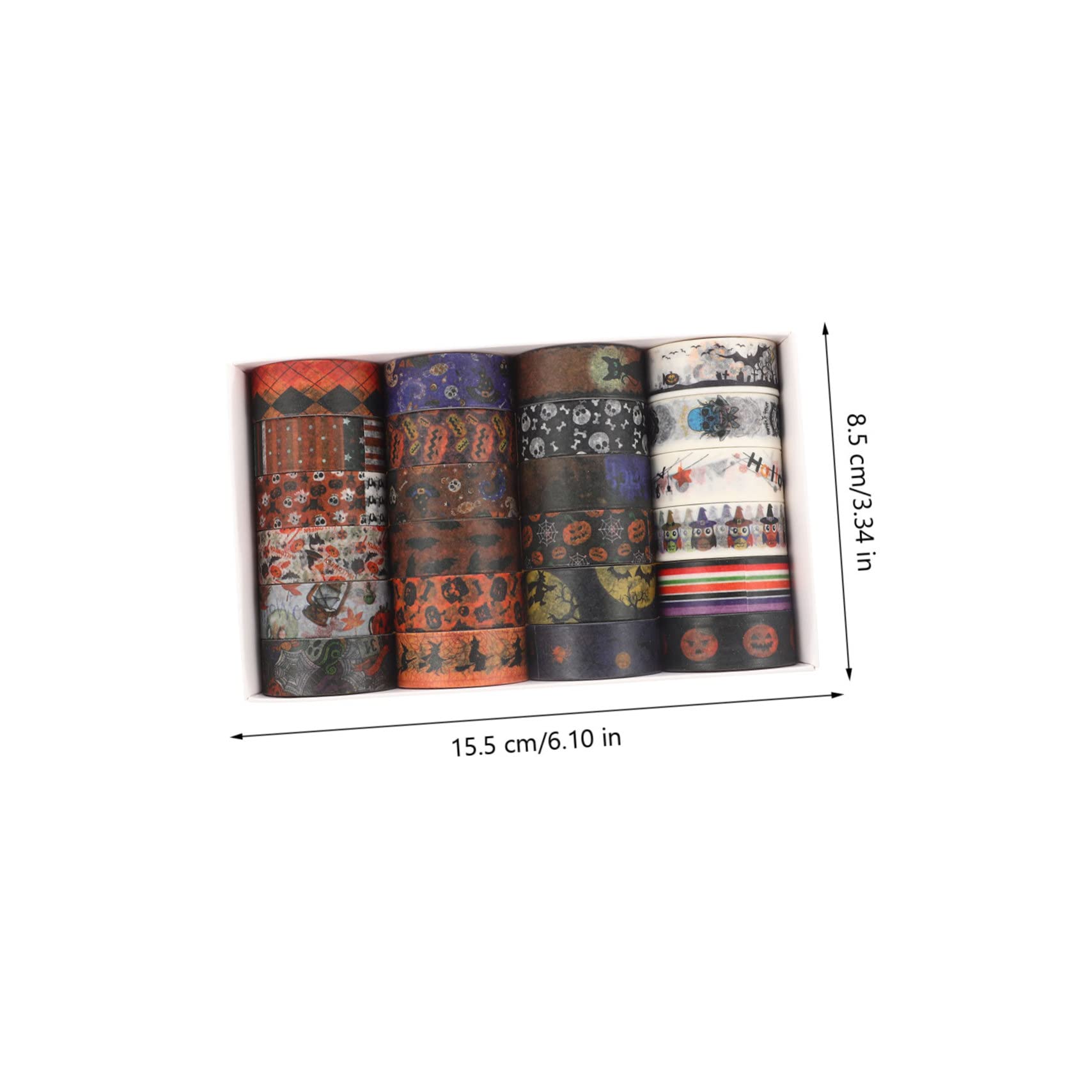 TEHAUX 120piezas Cintas Washi De Halloween Decorativas De Diseño Festivo para Manualidades Diarios y Tarjetas Adhesivas y Ecológicas