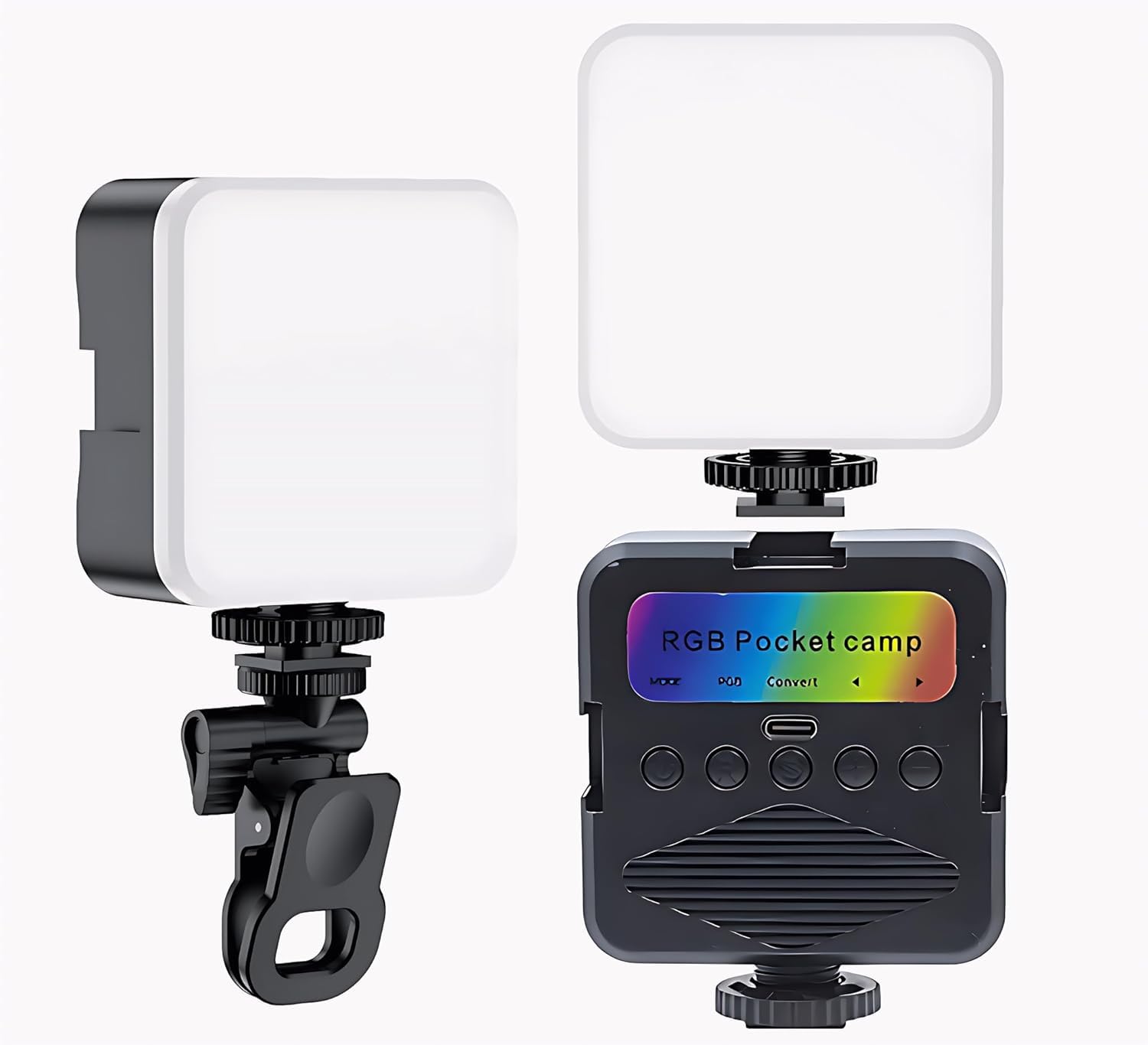 LED Pocket Video Mobile Light RGB Rechargeable Camera Fill with Adjustable Brightness & Color Temperature | Clip-On Vlogging for Mobile Phone, DSLR, Camera, Laptop & Live Streaming-picture-30