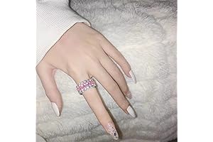 AZQ Pink Cubic Zirconia Eternity Ring