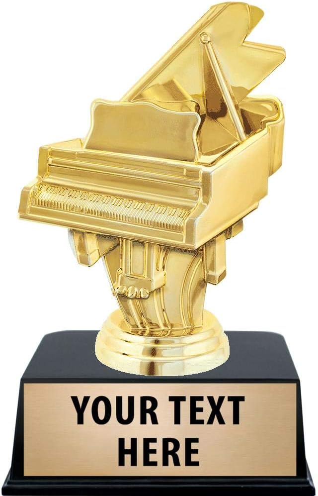 Crown Awards Piano Trophies with Custom Engraving, 6" Personalized Gold Piano Figure Music Trophy On Black Base Prime
