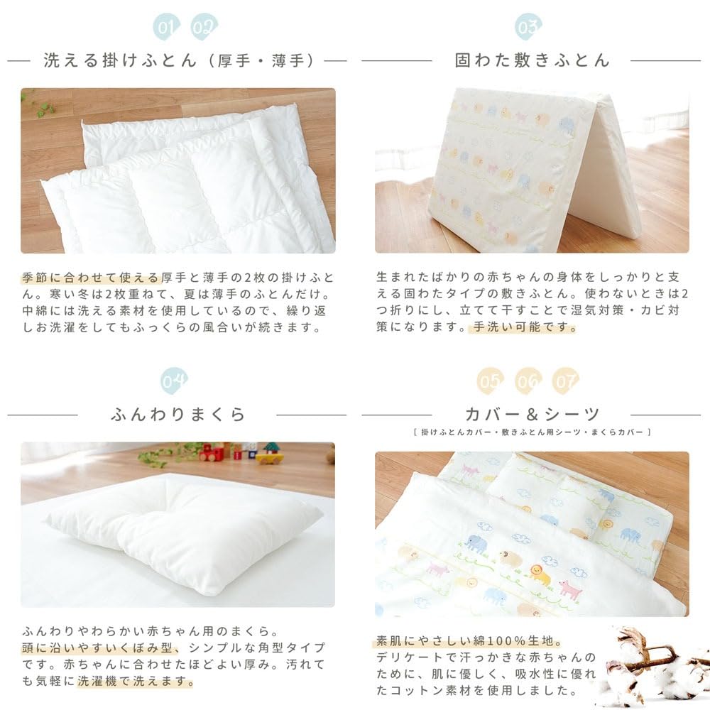 Amazon.co.jp: 西川 ベビー布団 セット 日本製 ミニ 8点セット 【全部