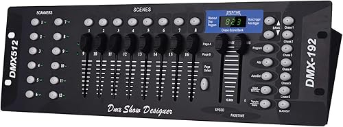 Panel de consola controlador de luz 192CH Función de programación Activada por sonido DMX512 con antena de pantalla LED para escenario DJ Pubs Bar