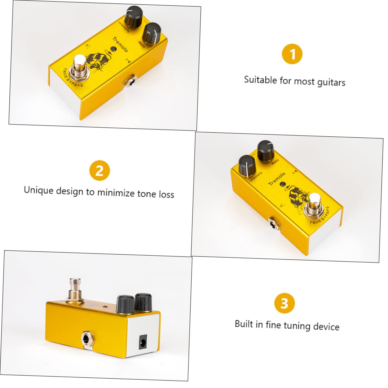 BESTonZON 2 Pièces Effet De Pédale D'Effets De Guitare Pour Effet De Pédale De Véritable Contournement Pour Guitare Électrique Pédale D'Effet Trémolo Véritable Pédale De Trémolo De