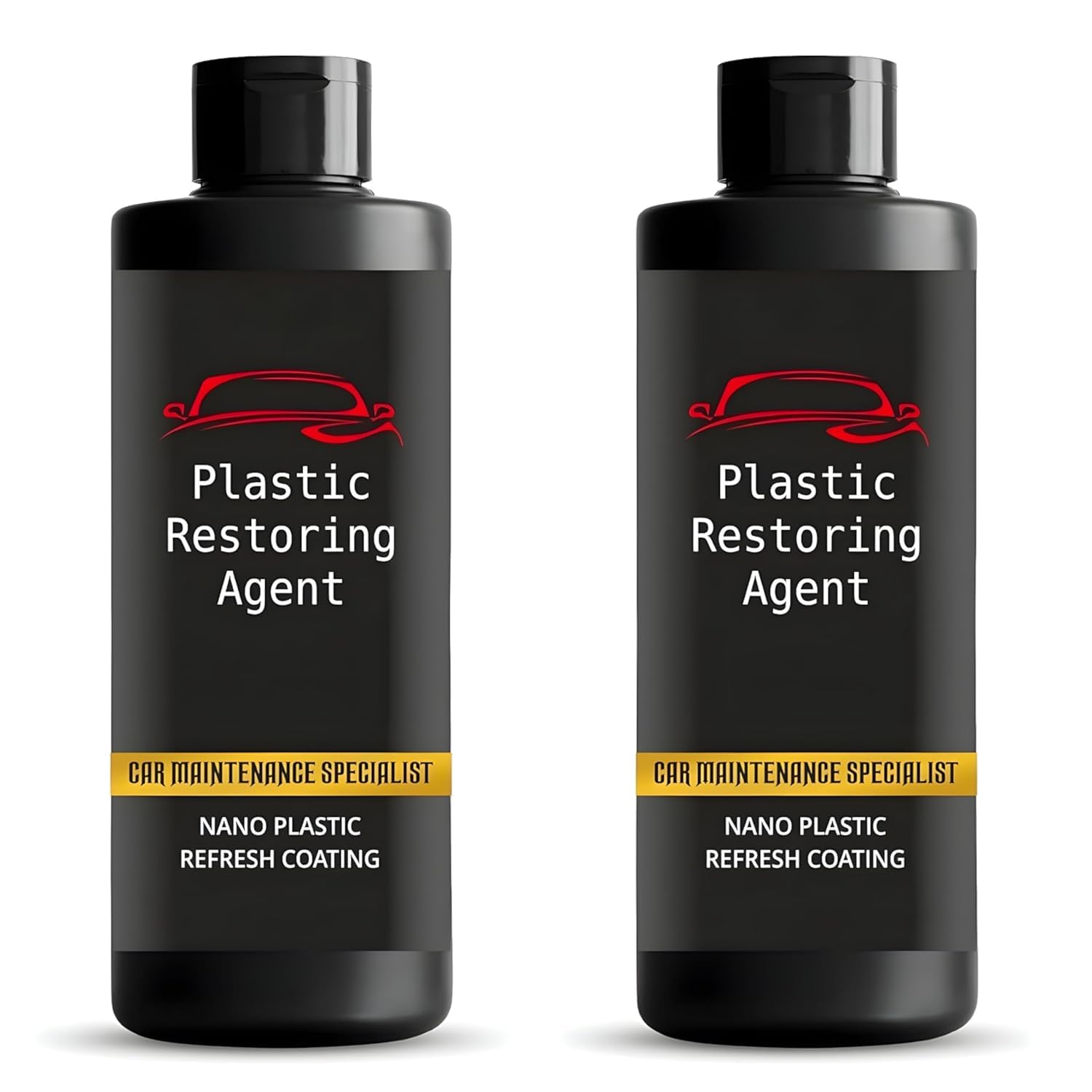 Plastic Restoring Agent For Car | Multi Usage Car Maintenance Specialist On Dashboard,Seat,Door Panel, Wheel Eyebrow | Nano Plastic Refresh Coating Protection from UV Rays & Fading Pack Of 2,200ml