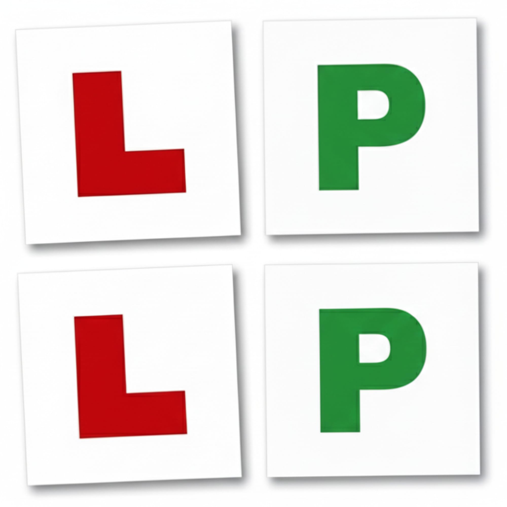 Angel Rose® Pack of 2 P Plates Sticker (178 x 178 mm) P Plates for Car Self Adhesive Waterproof P Plates for Learner Plates Self Adhesive (2 P Plates) — view 6