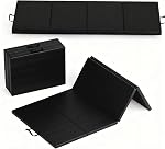 WildVenture Thick 2" Folding Gymnastics Mat – 6x2 ft Four-Panel Exercise Pad, High-Density EPE Foam, Non-Slip PU, Portable with Carry Handles for Home Gym & Tumbling – Black