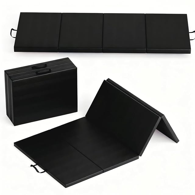 Folding Gymnastics Mat 6x3Ft 6x2Ft Thick Portable Exercise and Tumbling Pad for Home Gym Pilates Aerobics and Martial