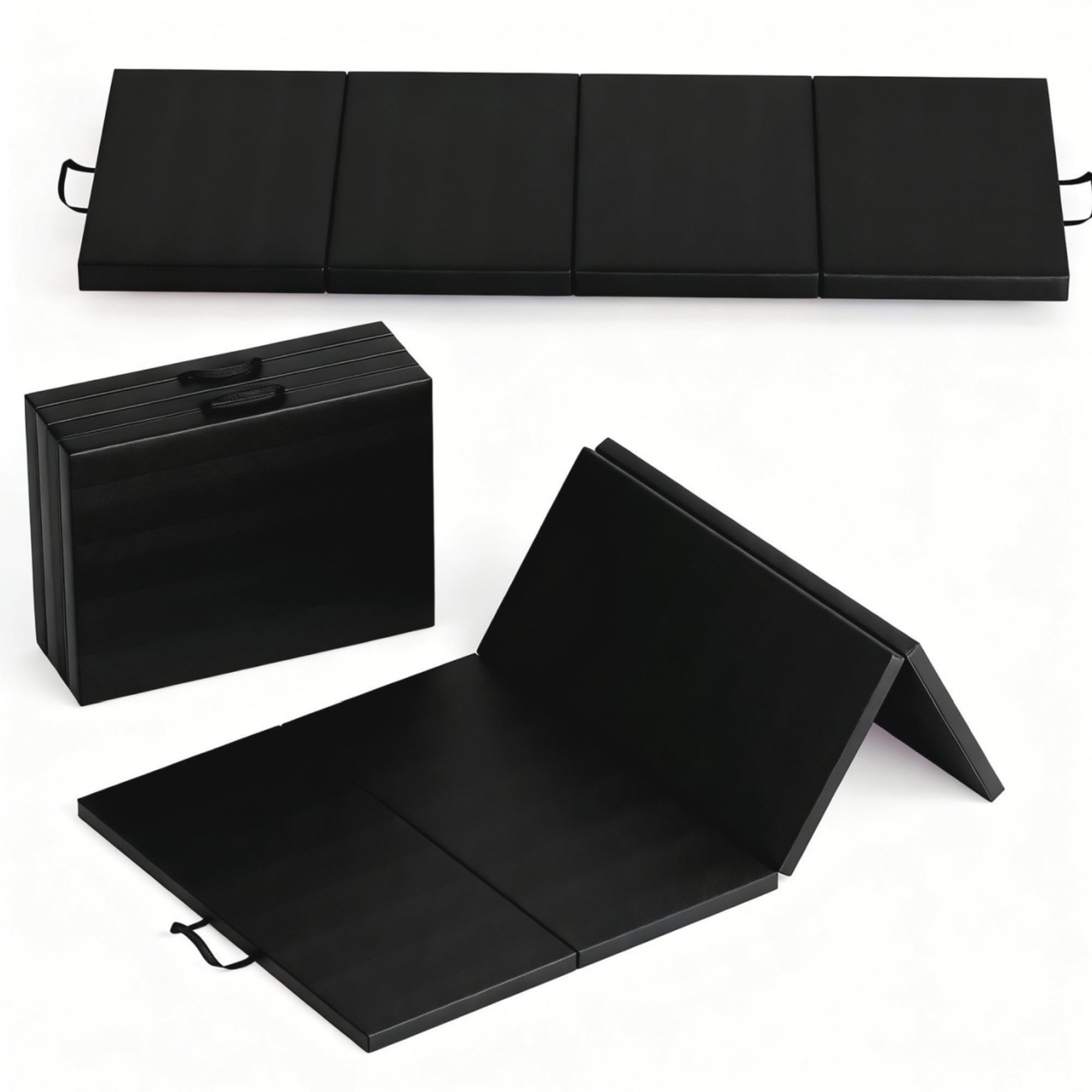 Folding Gymnastics Mat 6x3Ft 6x2Ft Thick Portable Exercise and Tumbling Pad for Home Gym Pilates Aerobics and Martial