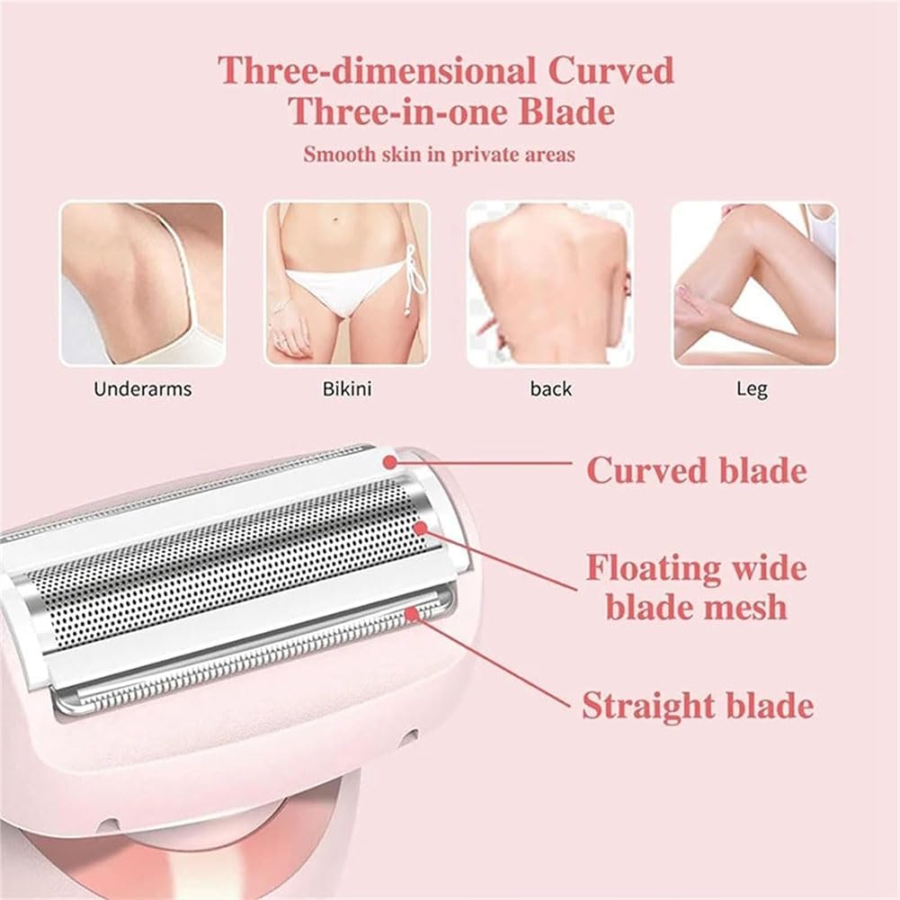 Glisse Pro Haarentferner Boulina, Boulina Rasierer Damen, 2025 Rasierer Damen intimbereich, IPX7 Waterproof, Cordless USB Wet/Dry Epilator with LED Display, for Face, Bikini, Legs, Arms, Body (2-C)