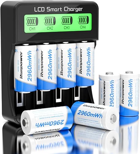 Miniatura 9 de Runpower Batería recargable AA, batería de litio de 1.5V 3600mAh, paquete de 2 unidades