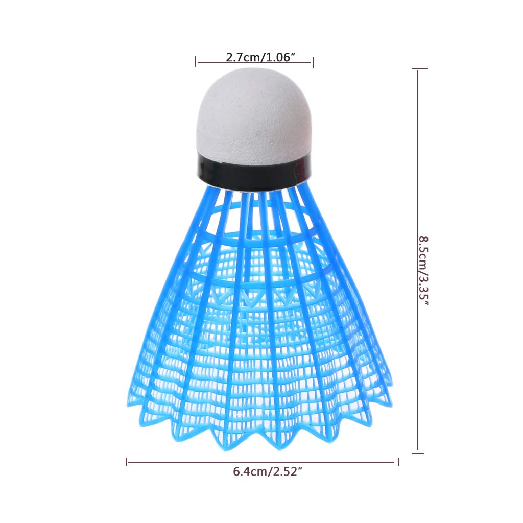 suoryisrty 3Pieces LED Luminous Badminton Dark Night Colored Plastic Foam Glowing Shuttlecocks