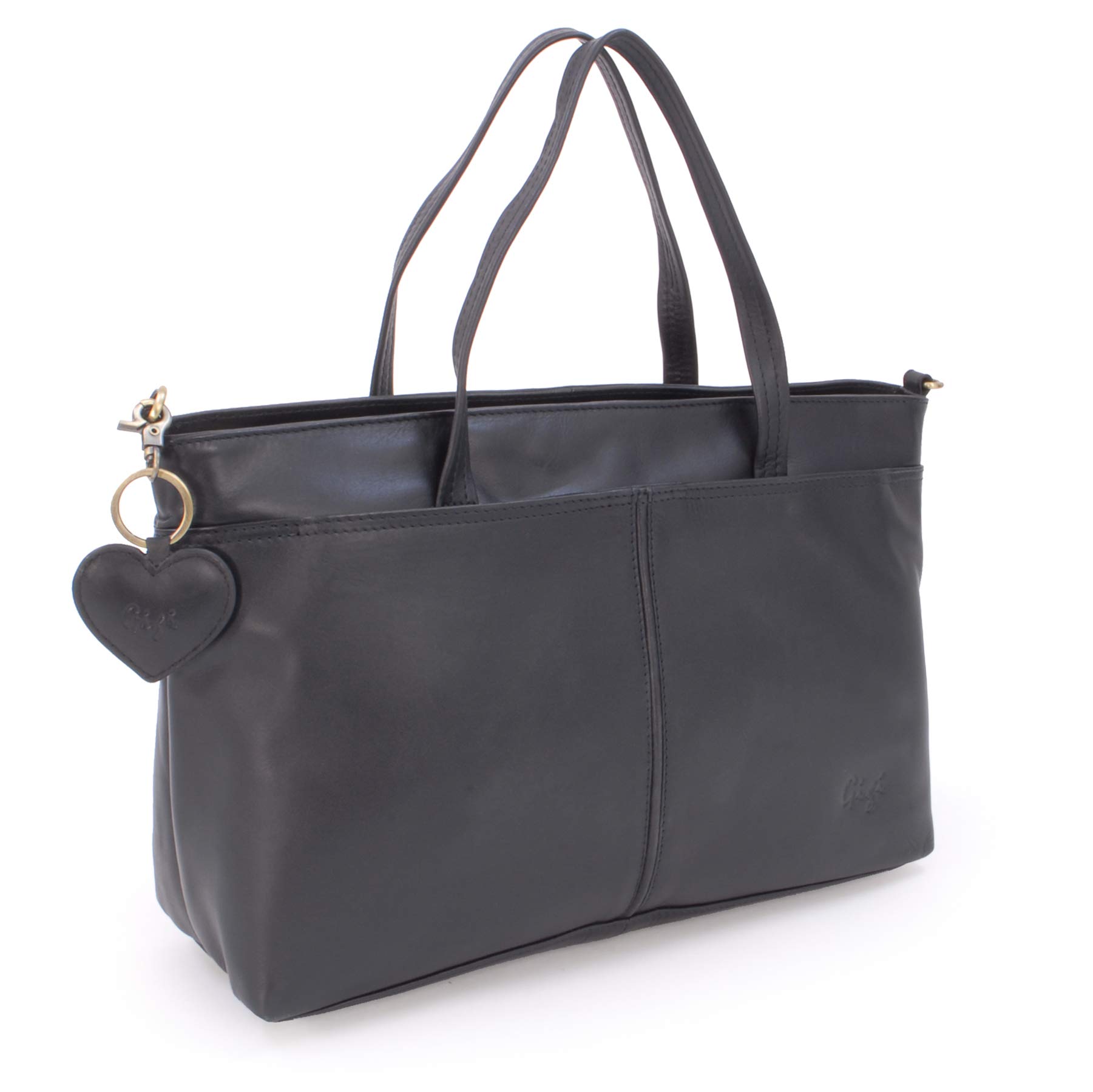 Gigi - Bolso de Hombre Grande de Piel - Tote Bag de Mujer - Bolso de Trabajo A4 - Correa Bandolera Desmontable - Othello 6490