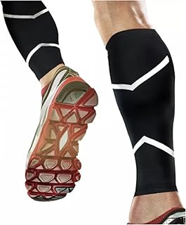 DK2 Calf Compression Sleeves - for Men and Women Footless Compression Socks - Shin Splint and Varicose Vein Leg and Pain Relief Compression Sleeve - UV Protection Calf Brace Support for Sports