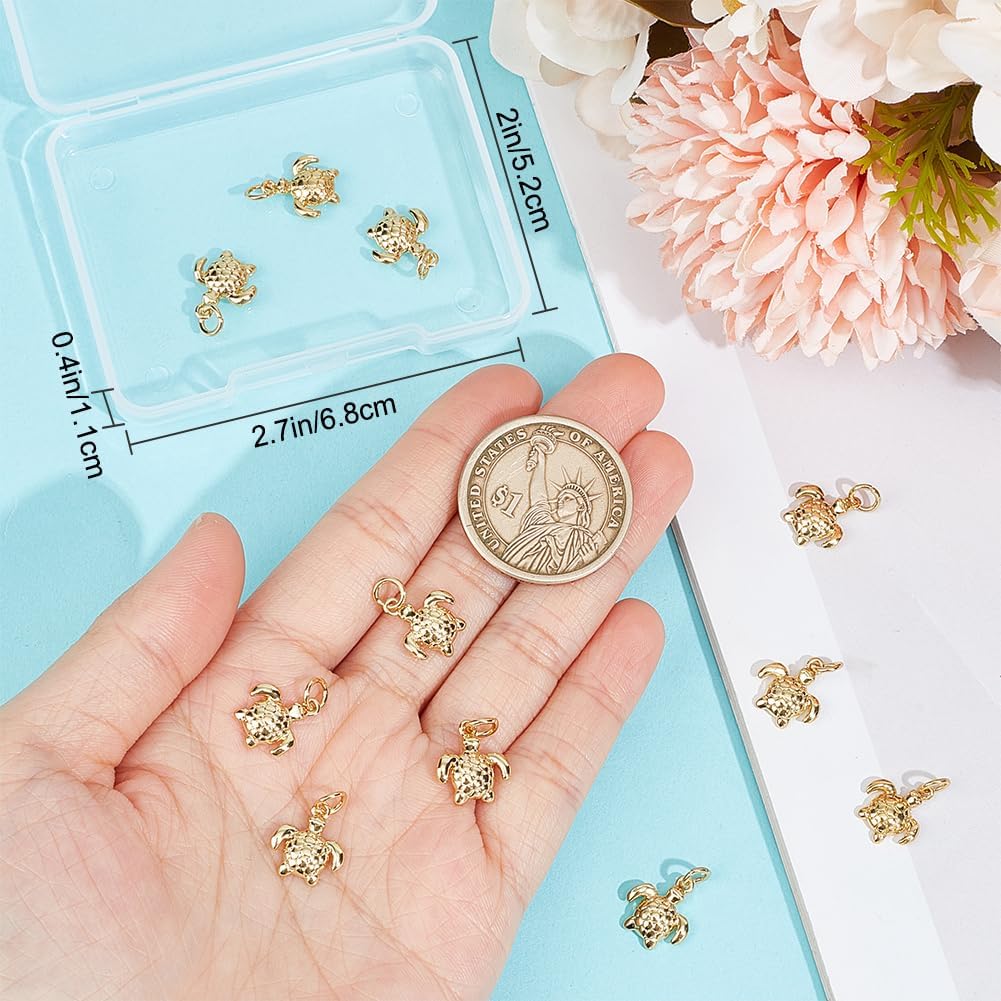 Beebeecraft 1 Box 18K Gold Plated Dinosaur/Snail/Ladybug/Swan/Paw Print/Mask Charms for Bracelet Necklace Jewelry Making - Image 3