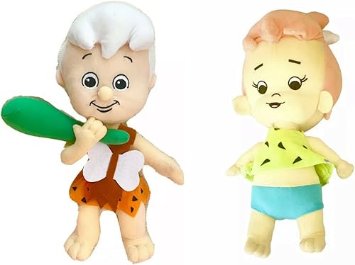 Pebbles & Bam Bam - Muñeca de peluche de 15 pulgadas, Hanna Barbera