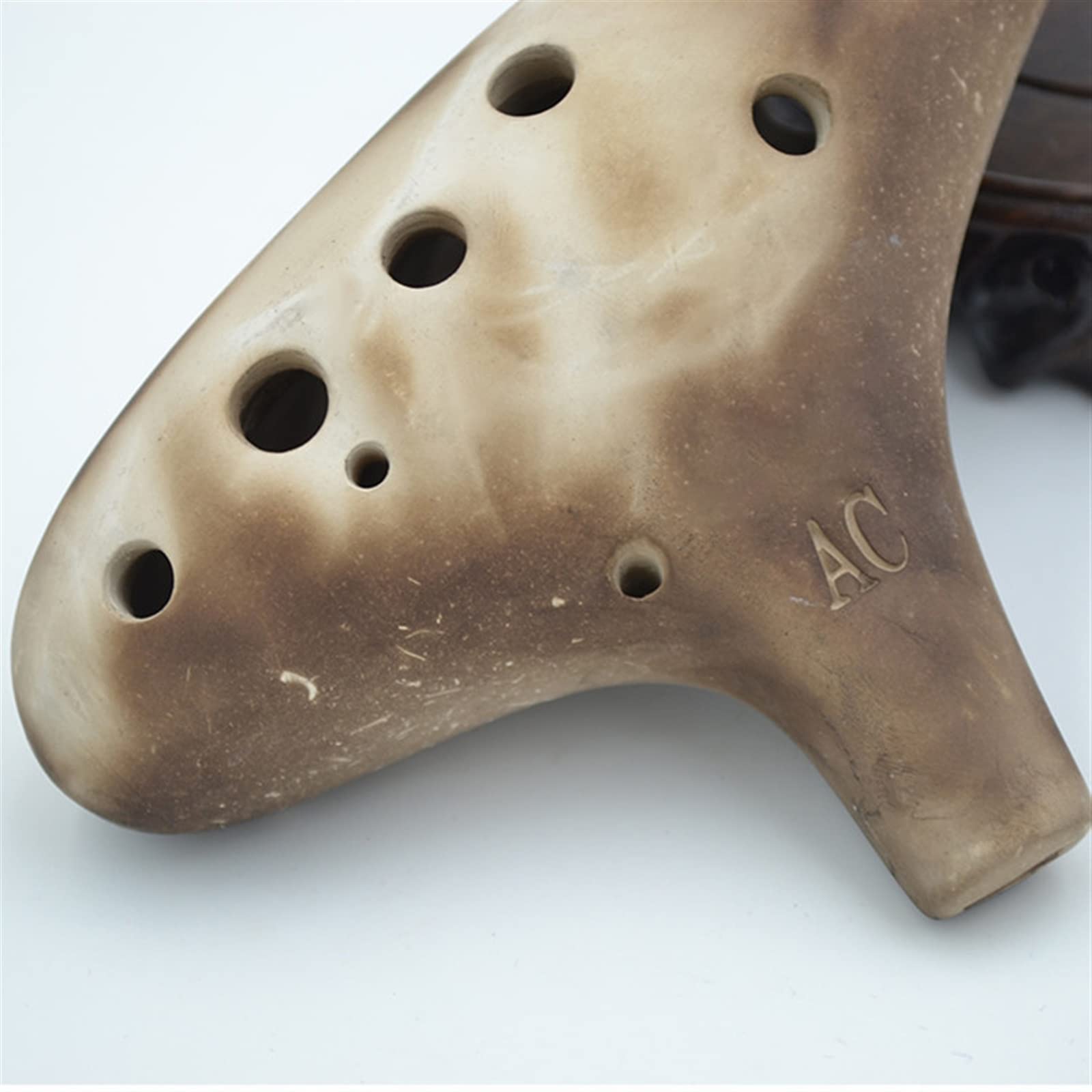 Anfänger Ocarina 12-Loch Geräucherte Alt-C-Taste (AC) Beliebte Biskuit-Keramik-Okarina 12-Loch-Studenten-Okarina-Musikinstrument Ocarina Musikinstrument