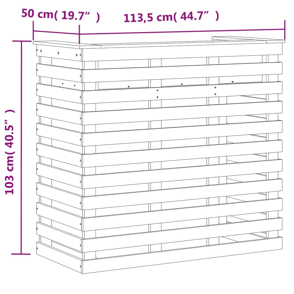 Table de bar d extérieur 113,5x50x103 cm bois massif de pin