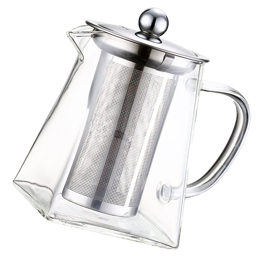 KESOTO Resistant Glass Teapot with Infuser Flower/Green Tea Pot 260/450/650ml - 650ml