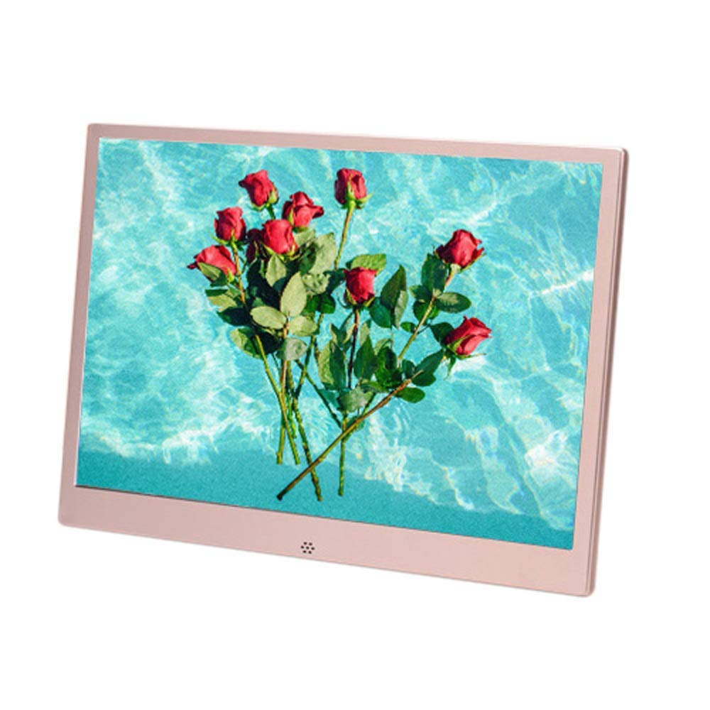 MYUYEE 13.3-Inch Full Hd Digital Photo Frame - 1366X768 Ips Display, Ultra-Thin Design, With Remote Control, Built-In Music And Video Player, Calendar, Rose Gold