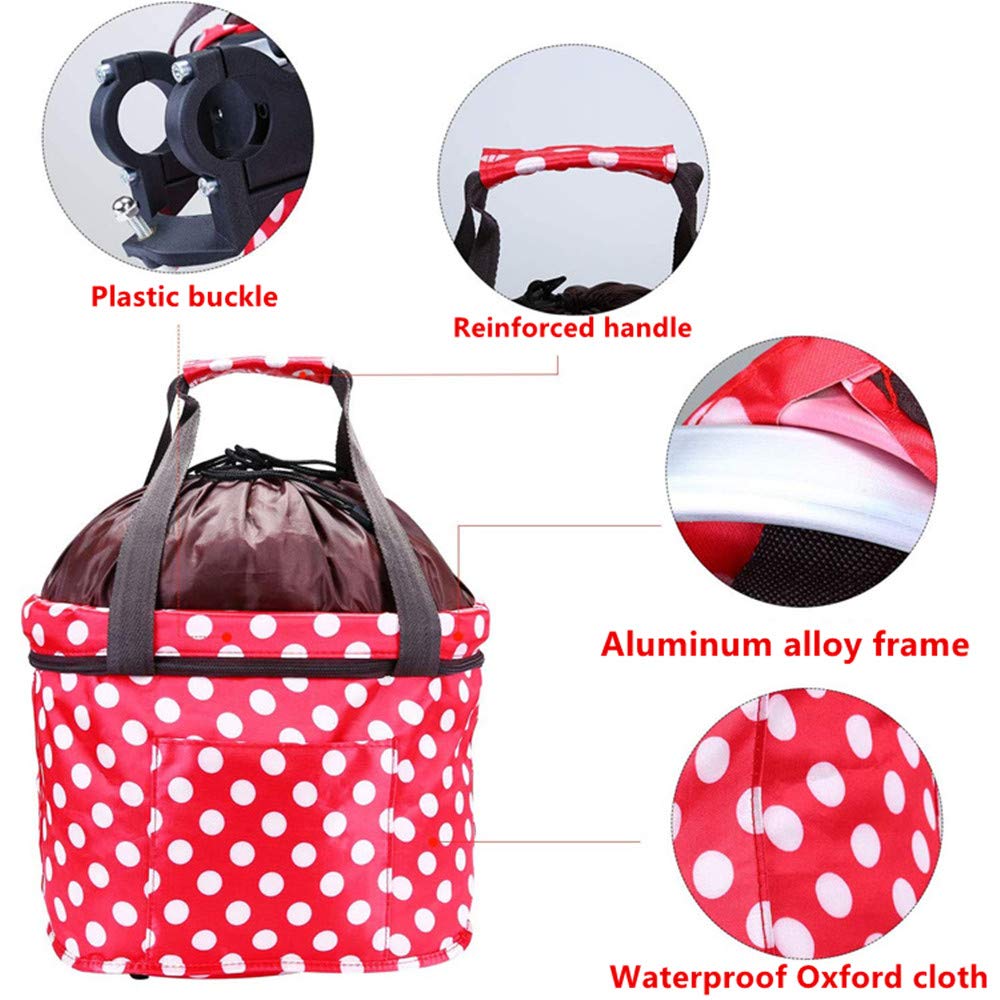 Cesta de Bicicleta para Perro con Rayas Reflectantes, Multiusos, asa Frontal Impermeable, Plegable, Desmontable, para Perros y Gatos pequeños, Feliz Viaje con tu Mascota