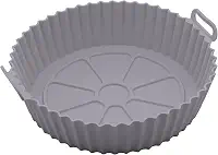 LYOR - Forma Redonda de Silicone para Air Fryer Cinza 19cm x 6,5cm