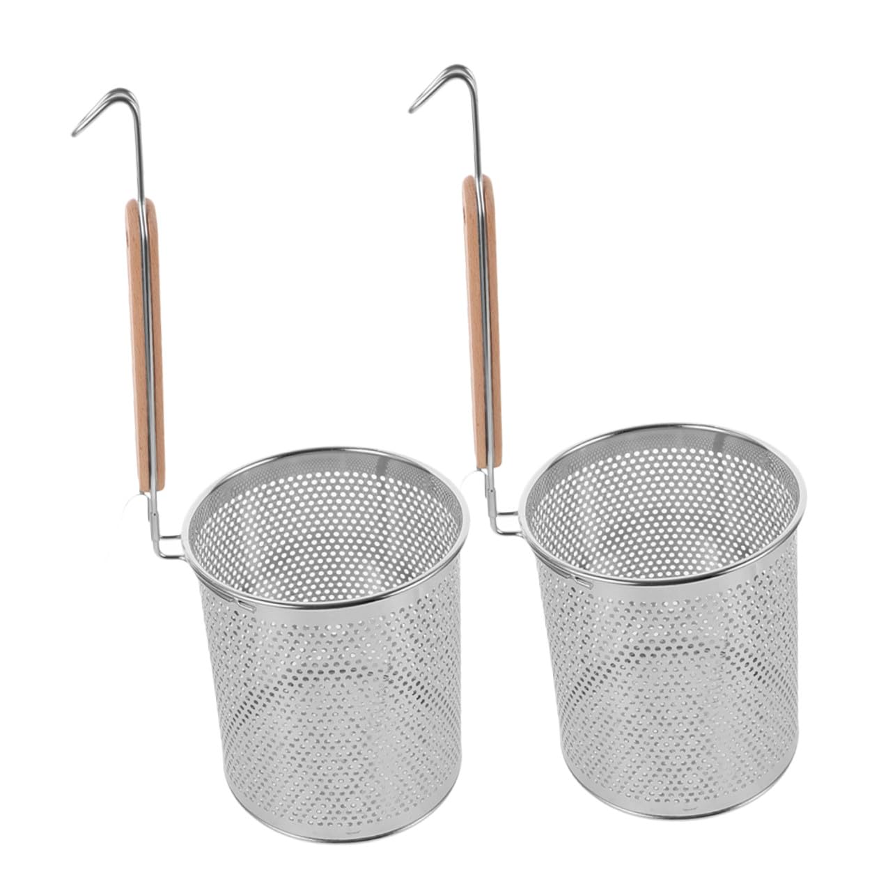 Cesta de Fideos de Acero Inoxidable 2 Piezas con Mango Ergonómico
