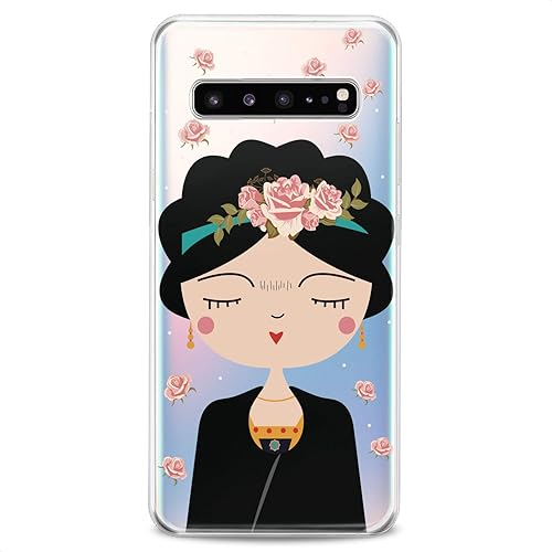Miniatura 4 de Funda compatible con Samsung A91 A54 A52 A51 A50 A20 A11 A12 A13 A14 A03s A02s Silicona Flexible Estampado Rosa Patrón Dibujo Cutie Lady Clear