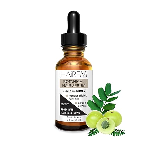 HAiREM Suero botánico para el cabello, promueve el crecimiento del cabello, cabello más grueso y lleno, oscurece el cabello gris, para hombres y