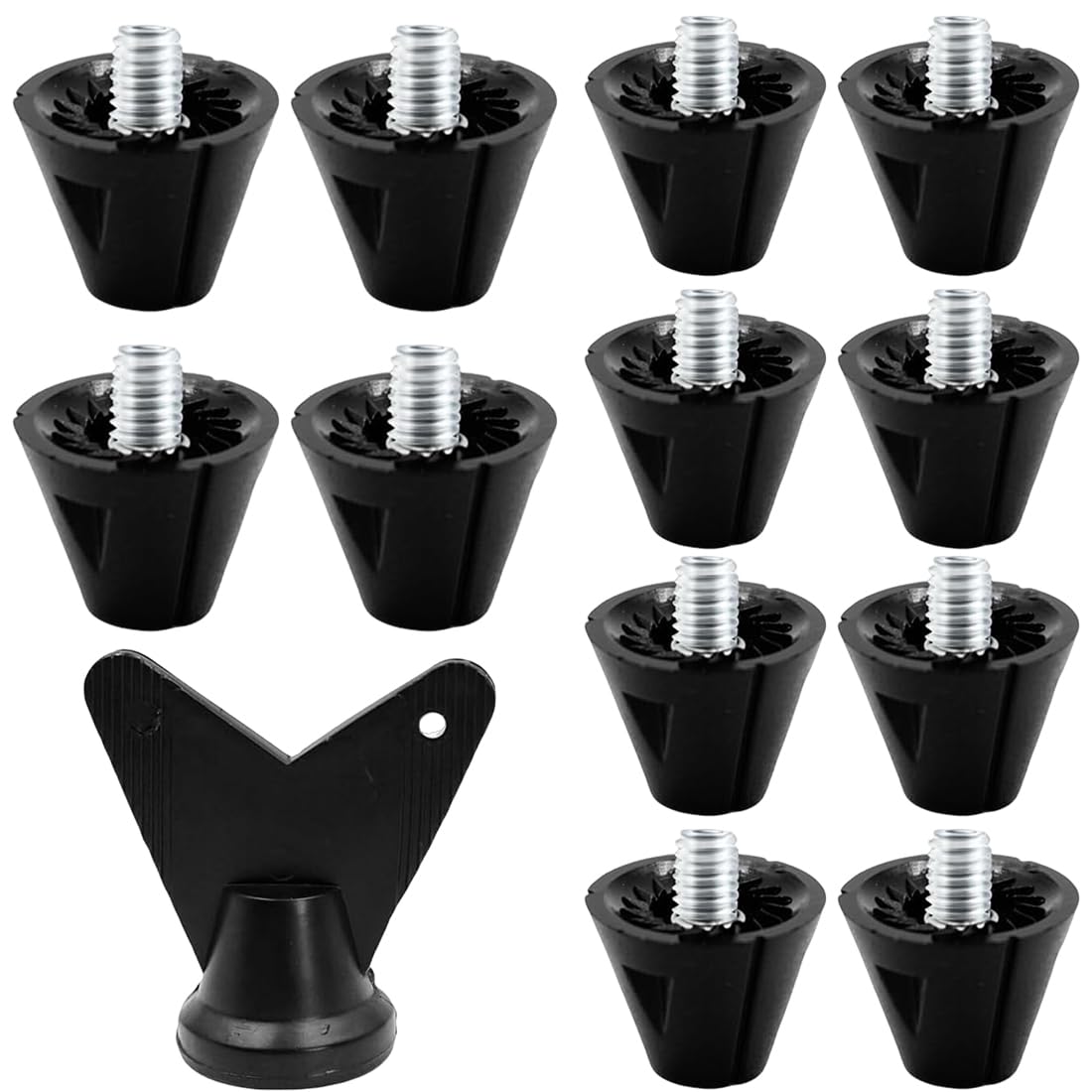 CPJJ 12pcs tacos de repuesto para botas de fútbol con removedor, tacos de fútbol, ​​13 mm y 16 mm, tacos de fútbol, ​​accesorios para zapatos de entrenamiento para botas de fútbol de 6 pernos (M5)