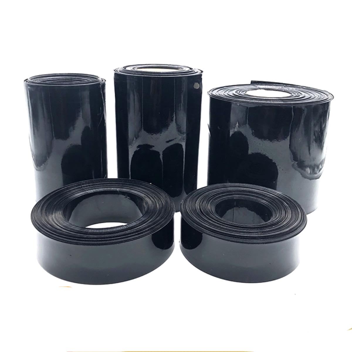 Tubo termorestringente in PVC da 1 kg Manicotto termorestringente nero per batteria al litio 18650 100 pezzi di carta adesiva isolante-larghezza 260 mm-1 kg