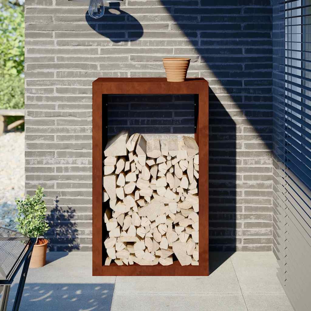 Étagère à bûches 60 x 40 x 100 cm en acier résistant aux