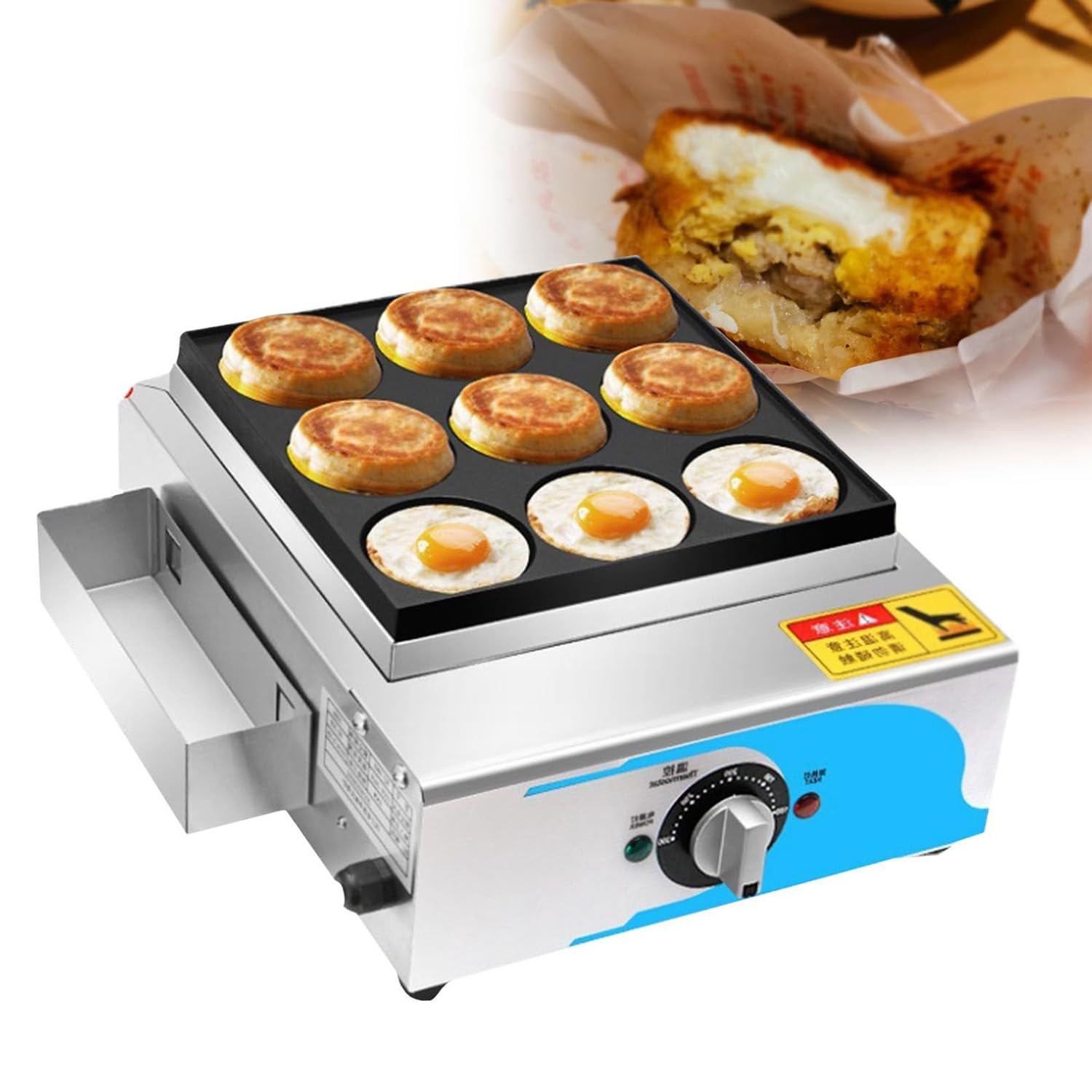 AYCDL Fried Egg Pan, Electric Heating Griddle for Cooking Meat and Burgers, Quick and Even Heat Distribution for Making Egg Burgers