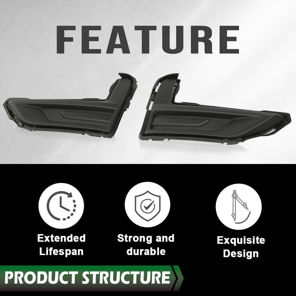 LQI Fog Light Covers Bezels Left and Right Side Compatible with Nissan Rogue S 2017-2020 Black 622566FL0A, 622576FL0A, NI1039148, NI1038148 Pair Black