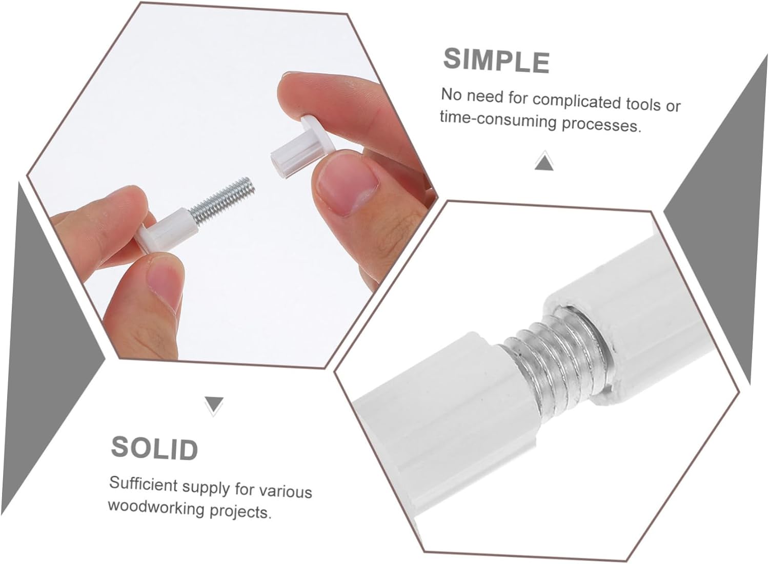 50pcs Cabinet Hardware Screws Fasteners for Bed Frame Furniture Wood Panel Splicing Bolts Nut