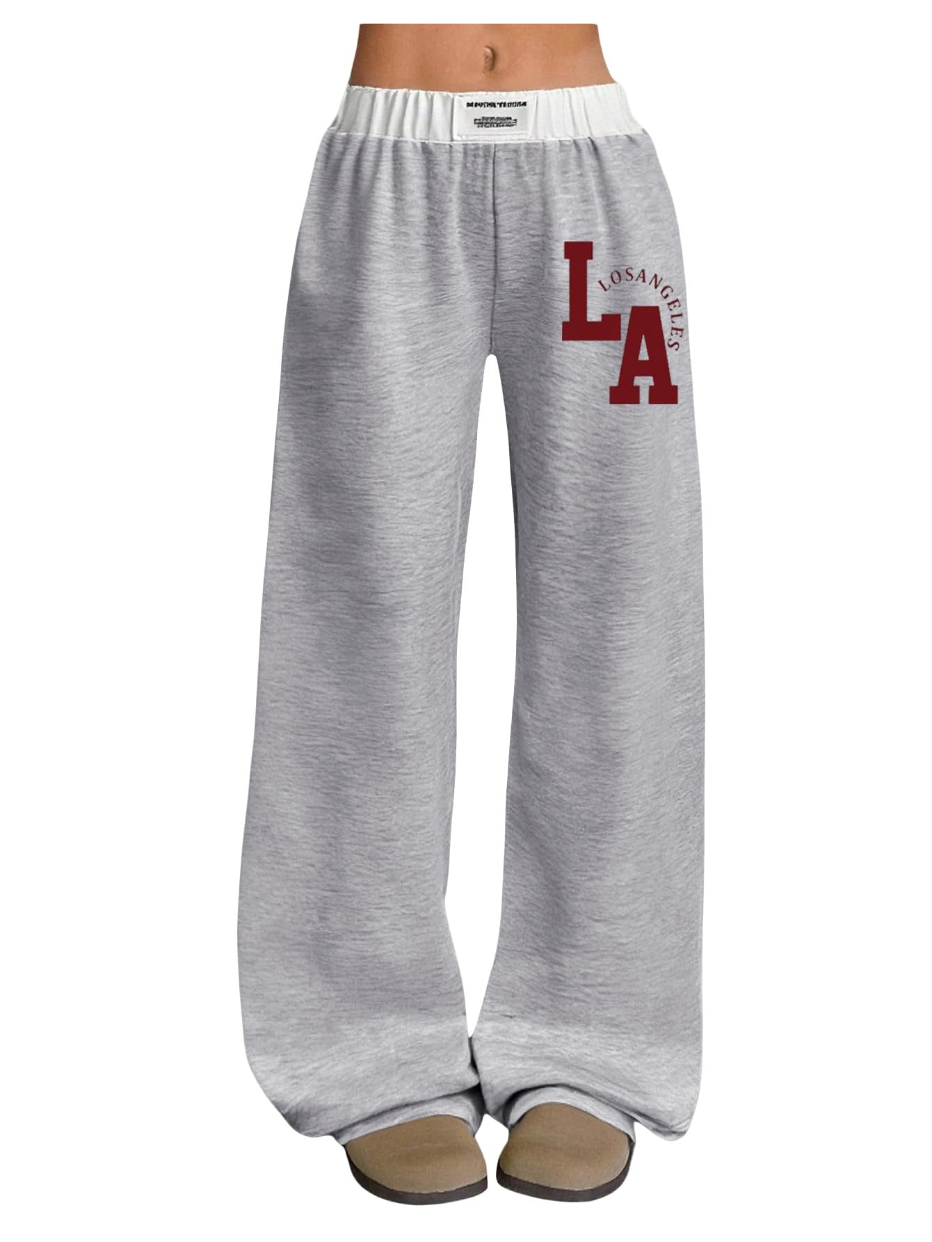 RoseSeek Girl's Wide Leg Baggy Sweatpants Patched Track Pant Joggers Trendy