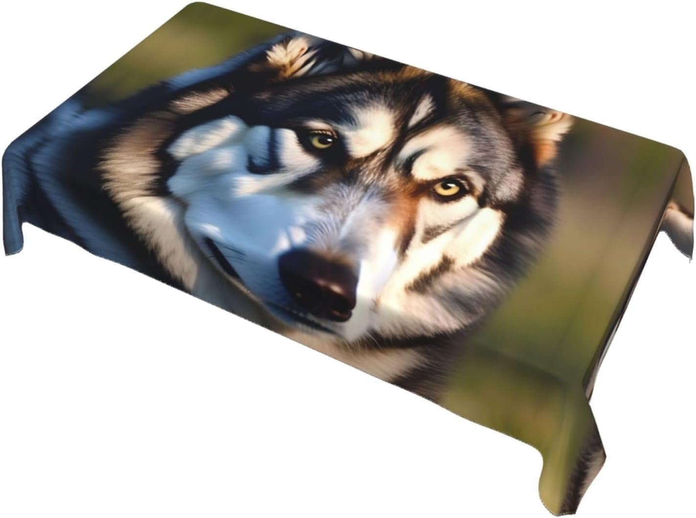 Prostokątny obrus 140 x 300 cm Husky Pies, tkanina poliestrowa odporna na plamy i zmywalna, ochraniacz na stół dla 8-10 osób, do użytku w kuchni salonie wewnątrz i na zewnątrz 8083v