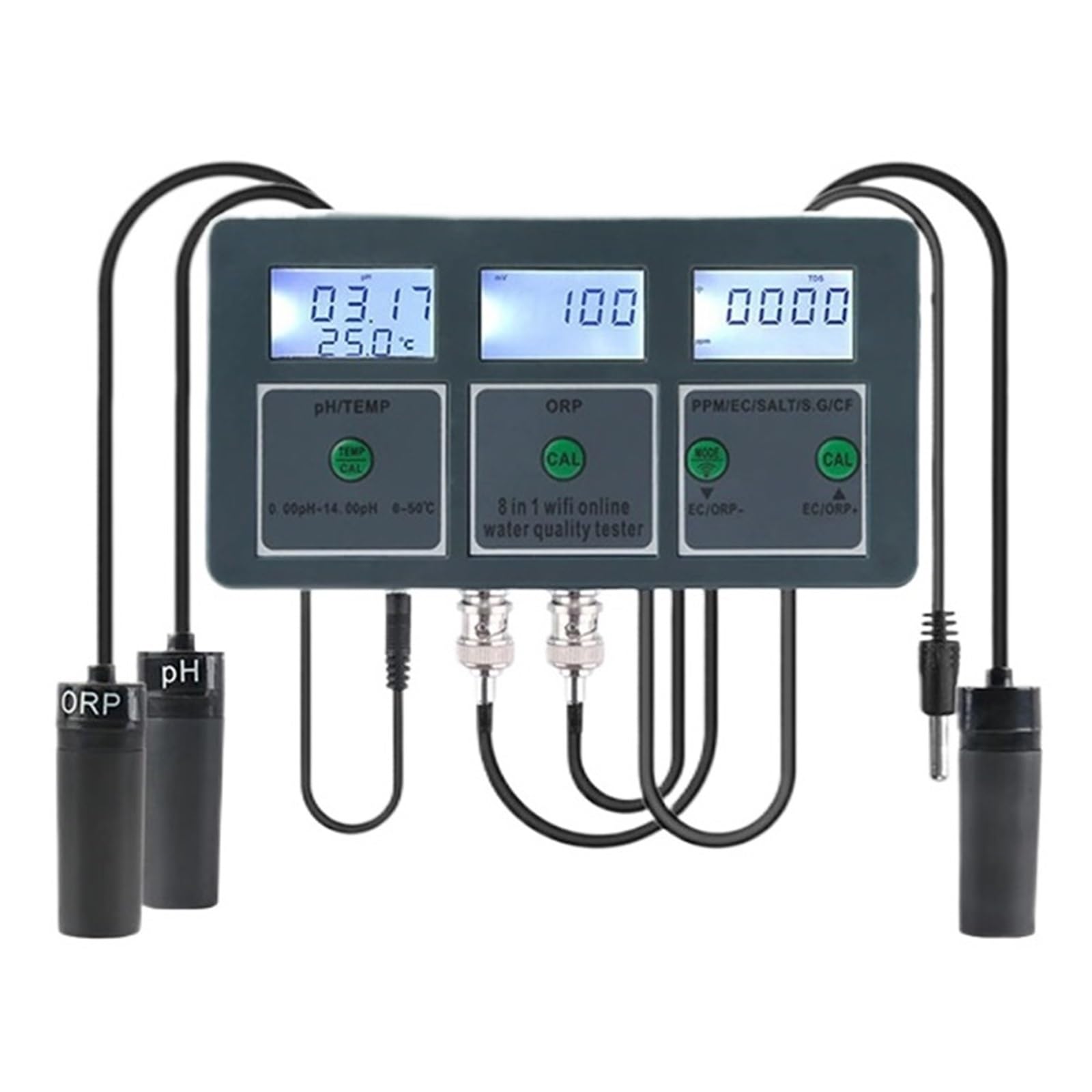 Probador De Calidad Del Agua Tuya WiFi, Analizador Medición SG/PH/EC/ORP/TDS/CF/SALT/TEMP, Detector DIY, Monitor DeteccióN RáPida Y Precisa