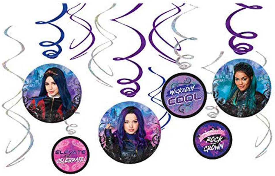 Descendants 3 Hanging Swirl Decorations- 12 pcs, Multi