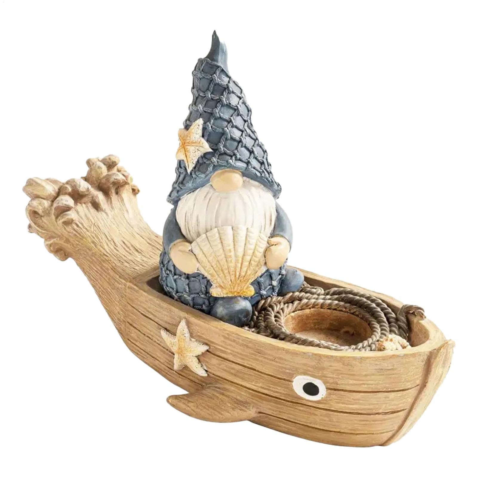 Statue naine en résine au style nautique et aux finitions artisanales