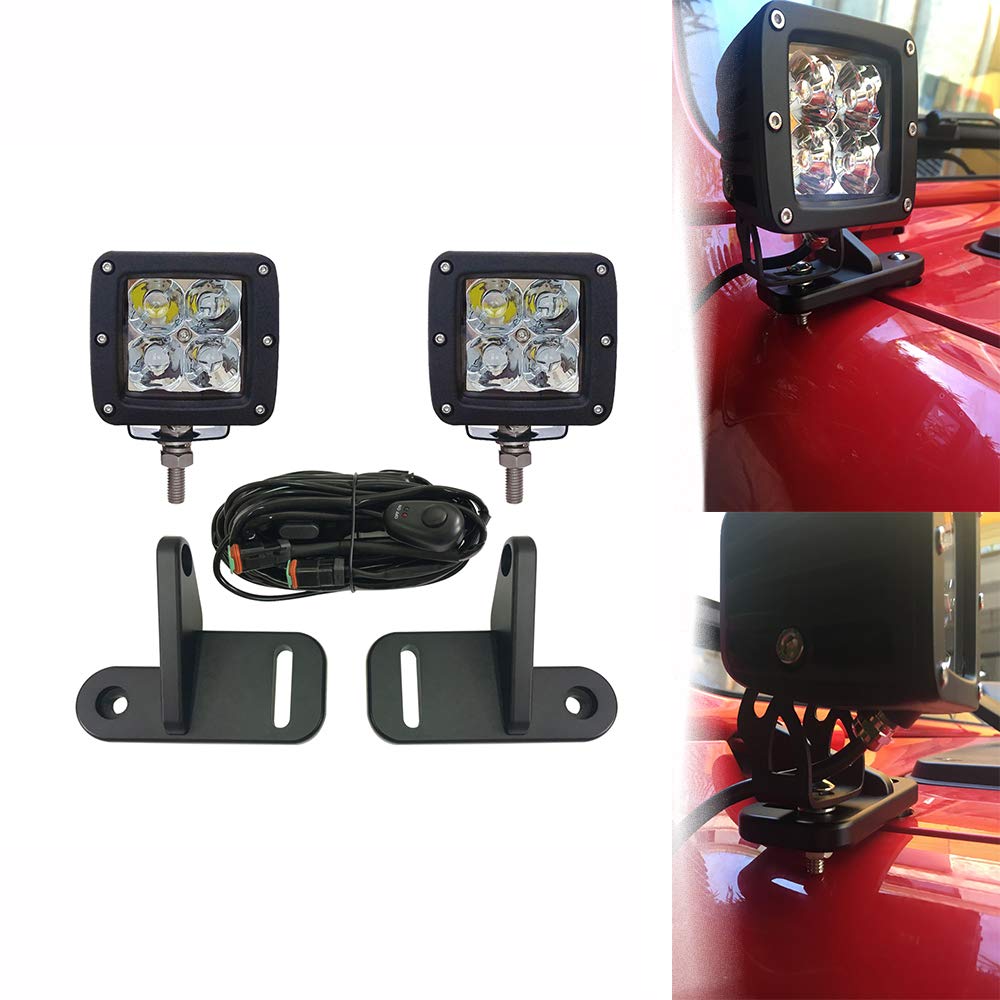 AUTOLED 20W led Offroad Driving Light led Light Bar with Bracket and Wire for Wrangler JL,2 Years Warranty