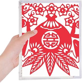 Caderno chinês do zodíaco chinês, flores de pêssego, folhas soltas, diário recarregável, papelaria