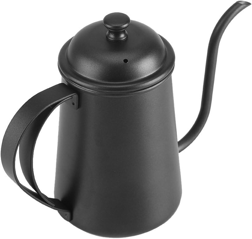 650ML Gooseneck Kettle | Sturdy Stainless Steel Coffee Tea Pour Over Kettle | Managed Flow for Home Brewing/Drip Coffee | Oxidation - & Non - Slip Base (Black)