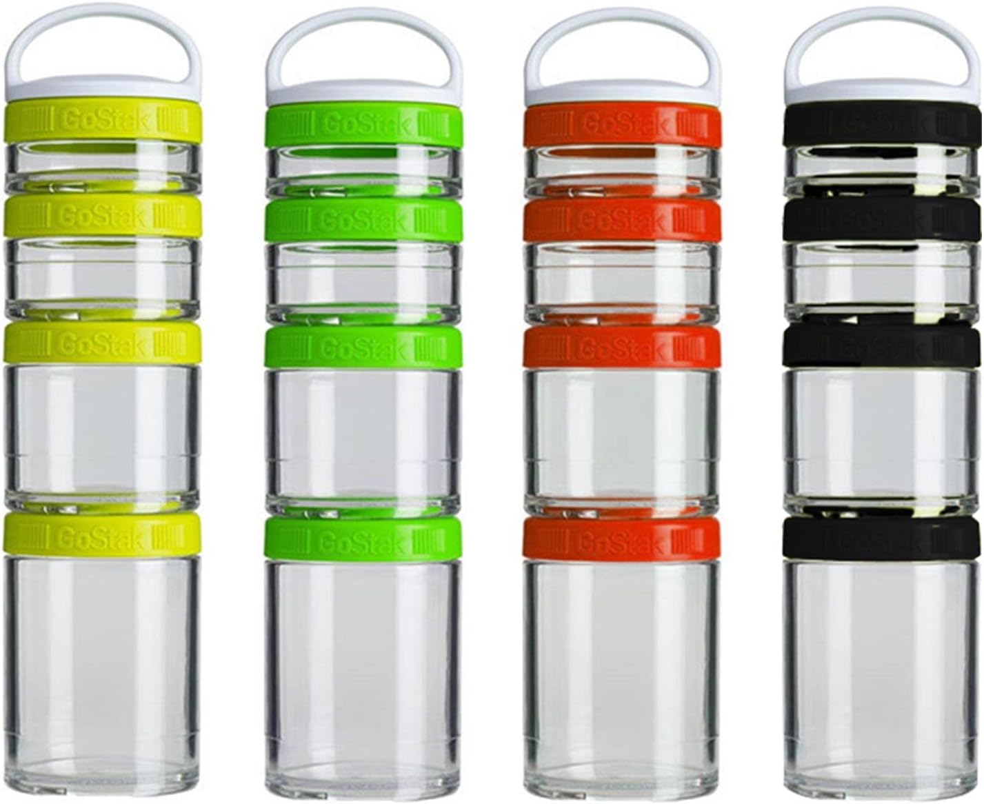 Stackable Snack Pots, Nut Box, Storage Jars, Snack Storage Containers, Portable and Stackable, 4 Piece Twist Lock Storage Containers and Jars, Food Containers with Lids
