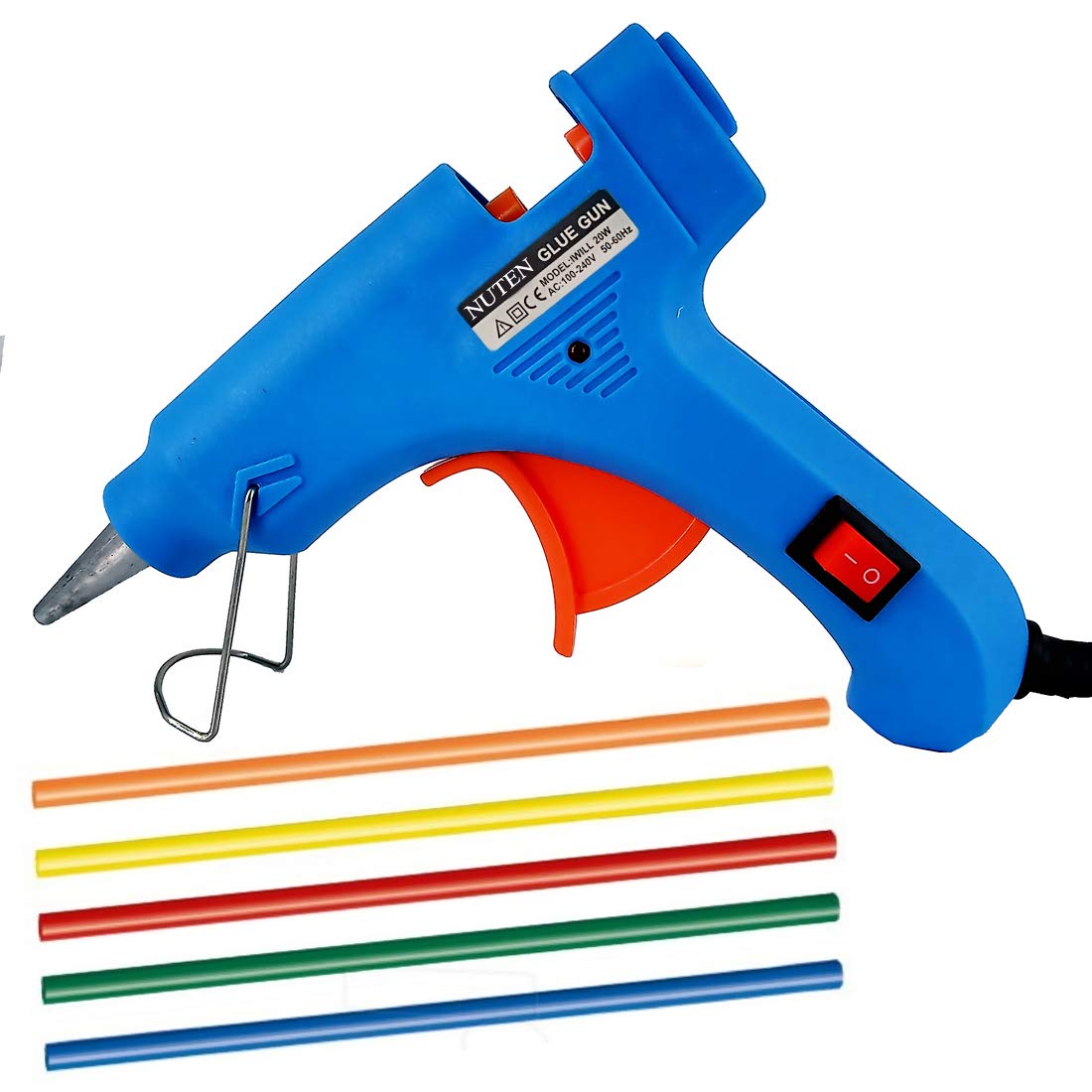 NUTEN 20 Watt 7Mm Hot Melt Glue Gun With On Off Switch And Led Indicator Free 5 Glue Sticks (Blue 5 Pcs)-image-20