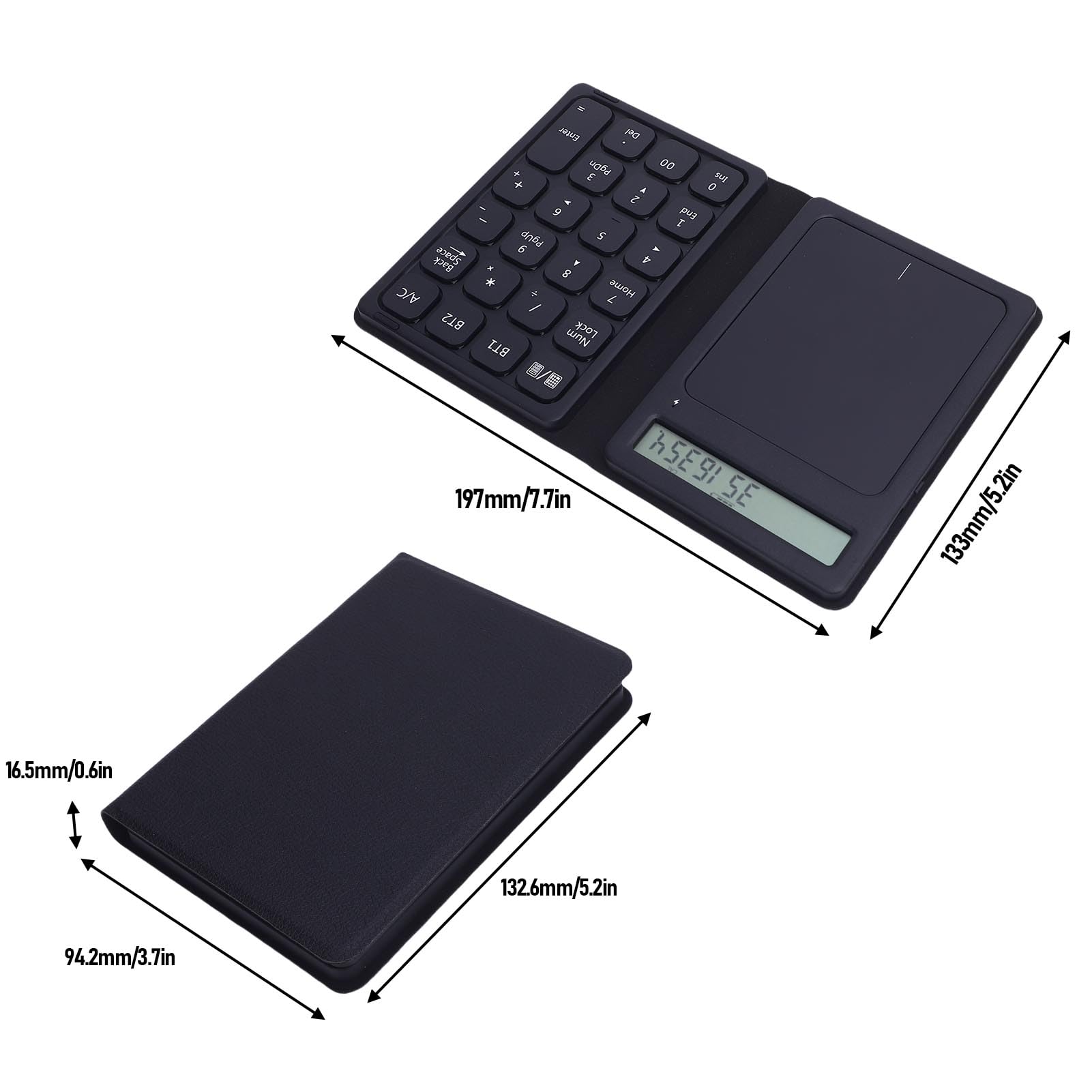 Annadue 3 w 1 Podkładka Numeru Bluetooth z Touchpad i Kalkulator, Składanie Bezprzewodowej Klawiatury Numerycznej 23 Klawisz
