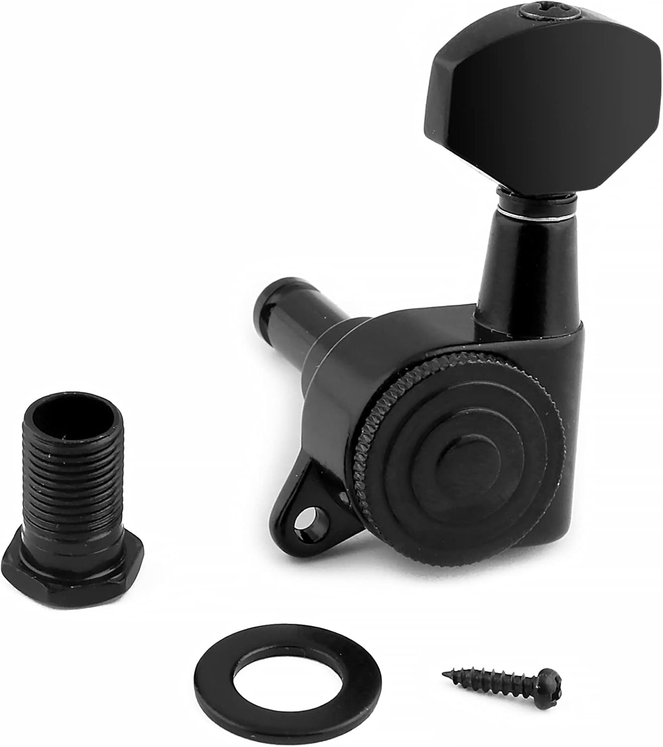 Rubatone Locking Guitar String Tuning Pegs Sealed Guitar Machine Heads Tuners Tuning Keys 1:18 Gear Ratio 3 Left 3 Right for Electric Guitar or Acoustic Guitar Black.