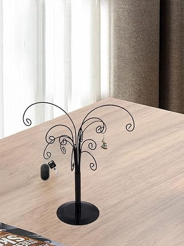 Miniatura 8 de NFNSIG Soporte de exhibición de árbol de joyería, soporte para aretes, soporte para joyas, torre de árbol, organizador colgante para anillos,